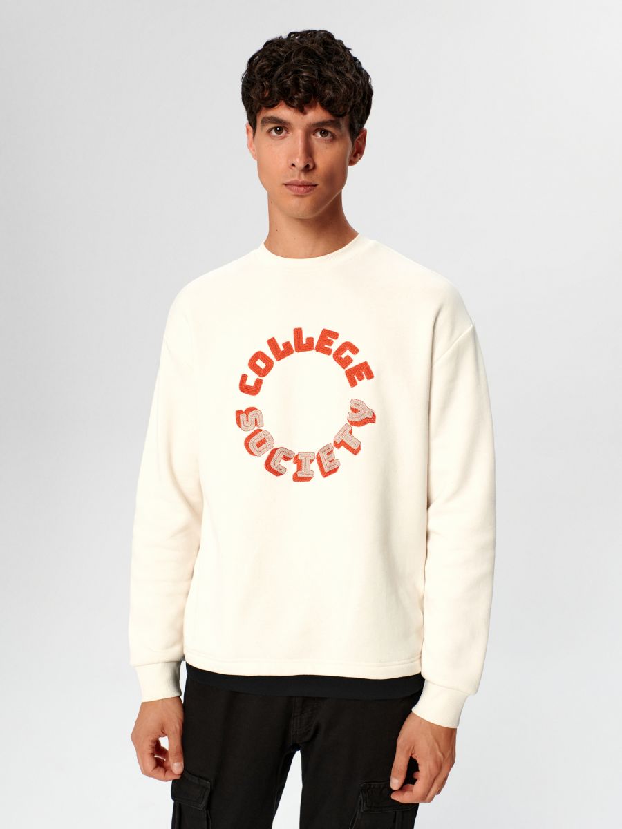 Bluza z nadrukiem Kolor kremowy  1743O-01X