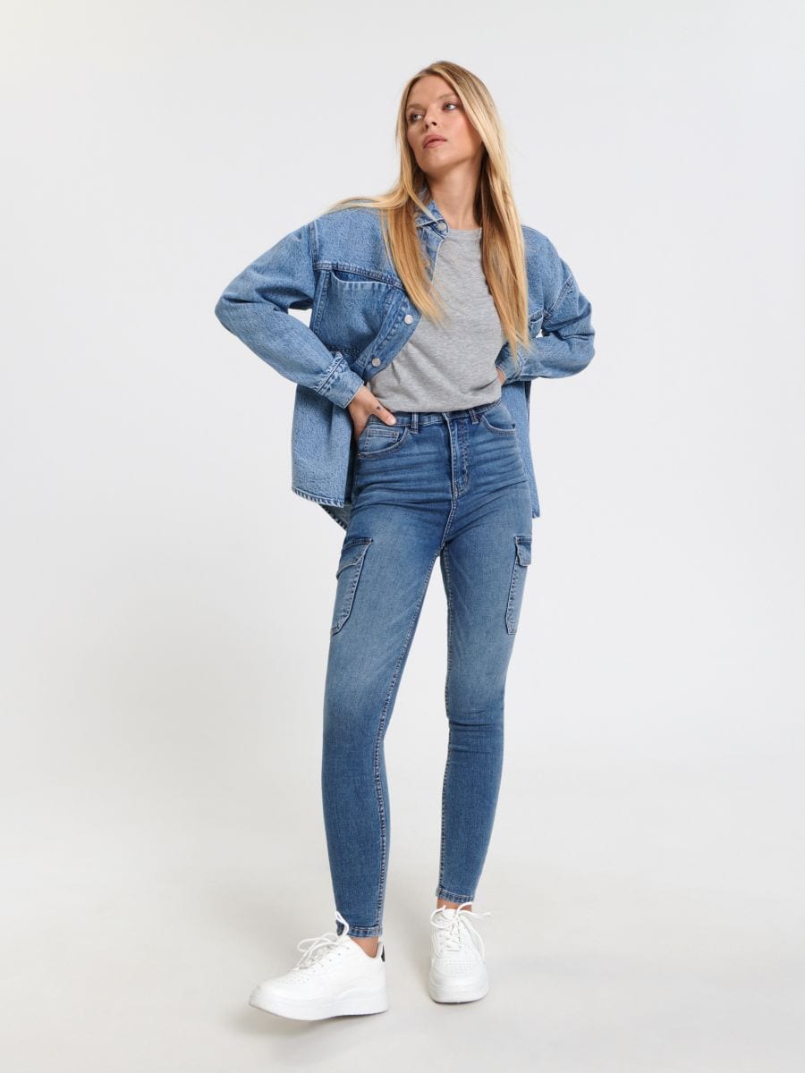 Jeansy skinny high waist Kolor niebieski  ZA992-55J