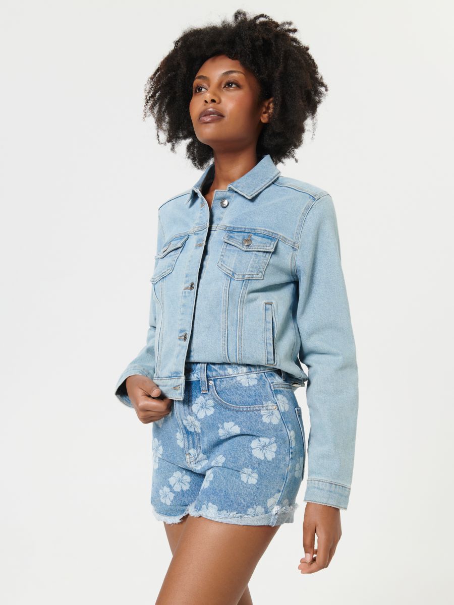 Szorty jeansowe high waist Kolor niebieski  6056J-55J