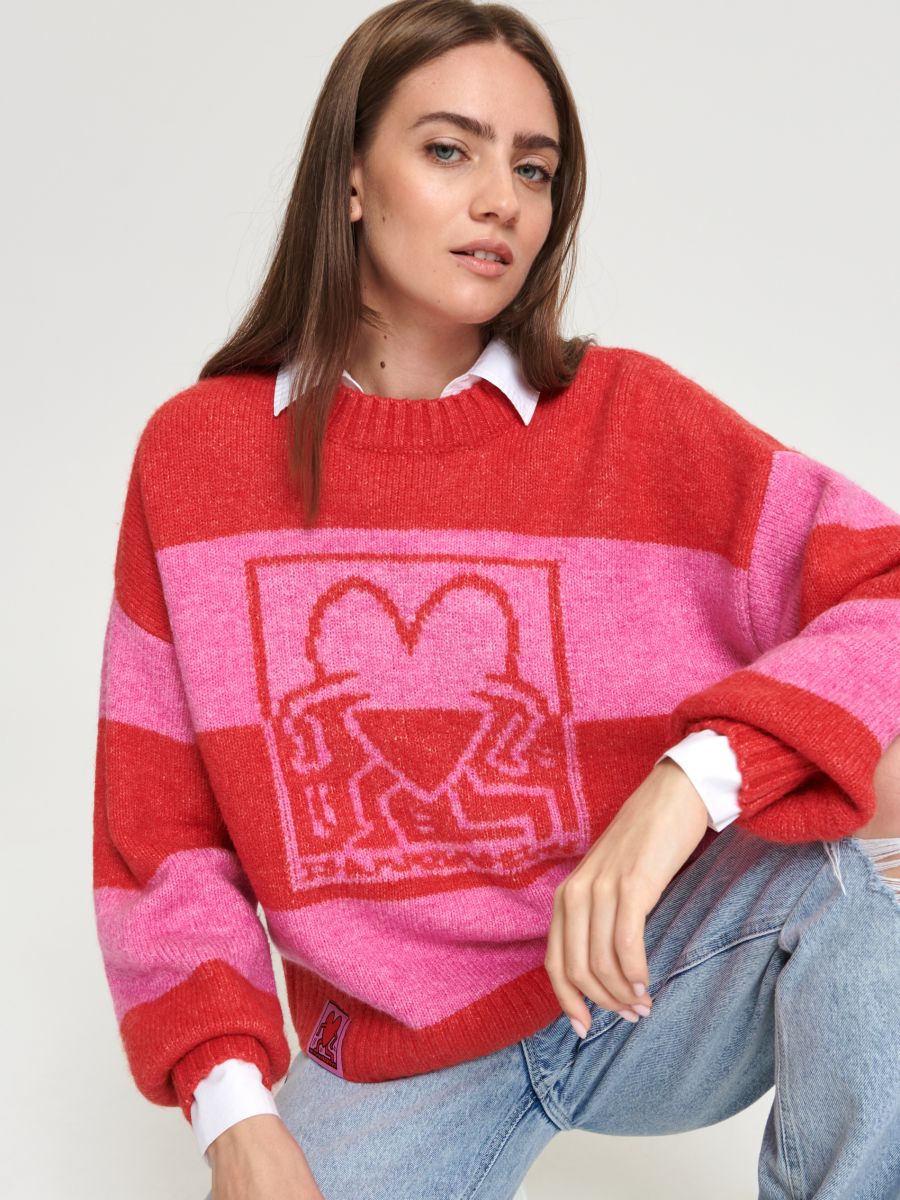 Sweter w paski Kolor wielobarwny  3798F-MLC