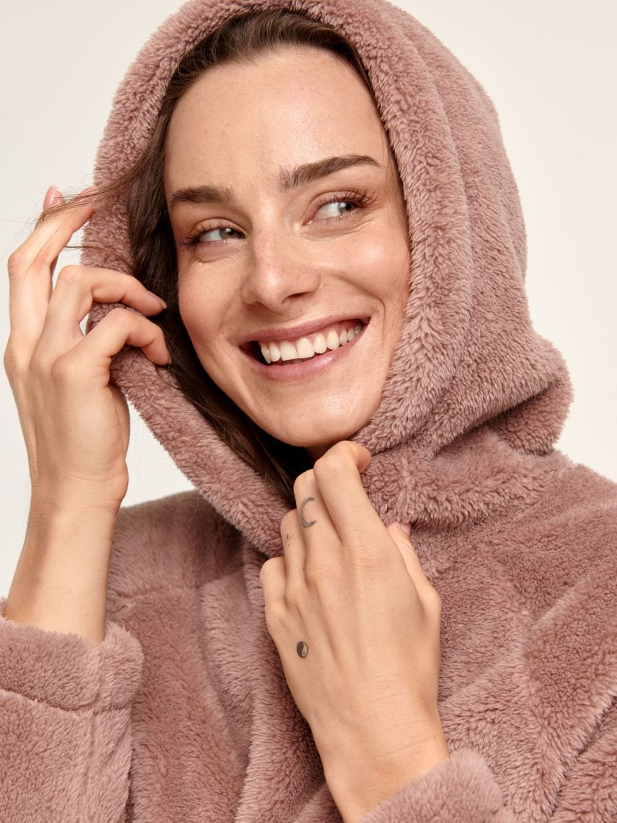 Bluza z kapturem Kolor brązowy  7705X-84X
