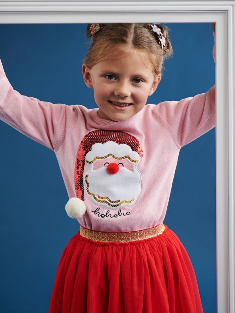 Sweter z cekinami Kolor różowy  7838Q-03X
