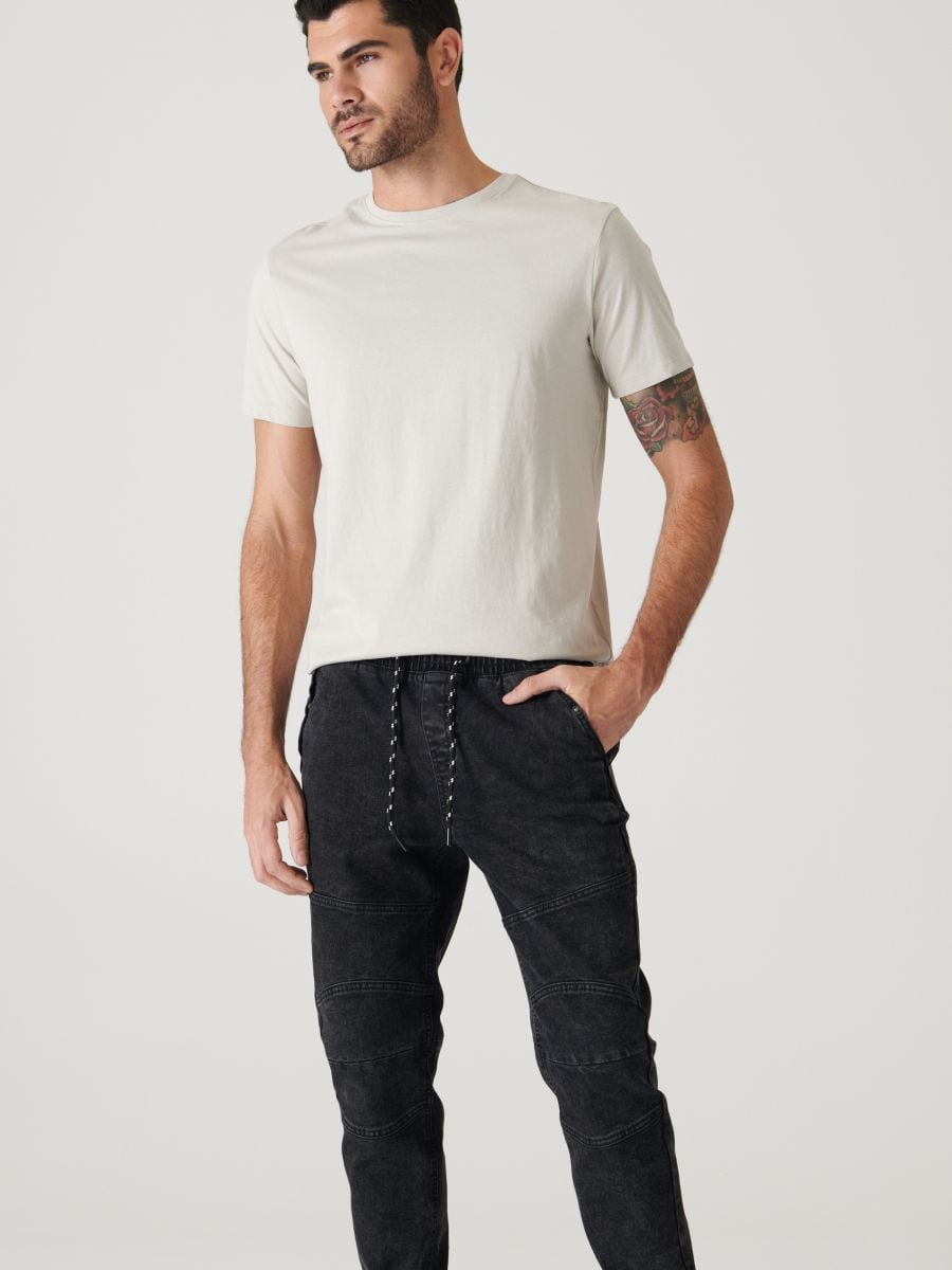 Jeansy slim jogger Kolor szary  8478I-90J