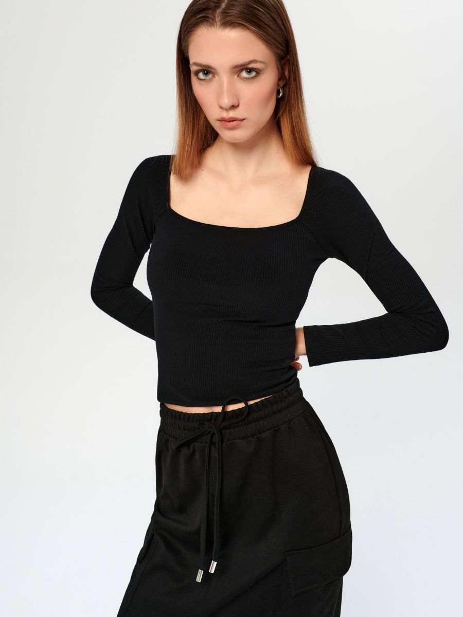 Spódnica midi Kolor czarny  7235X-99X