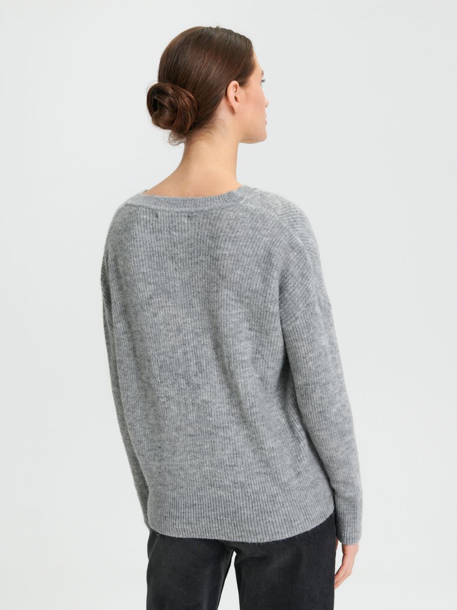 Sweter dzianinowy Kolor szary  5161O-09M