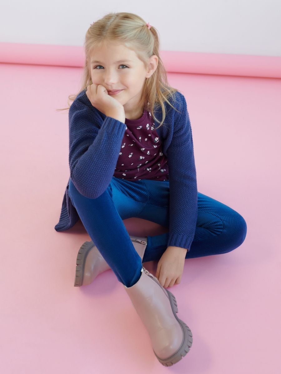 Legginsy prążkowane Kolor granatowy  4620Q-59X