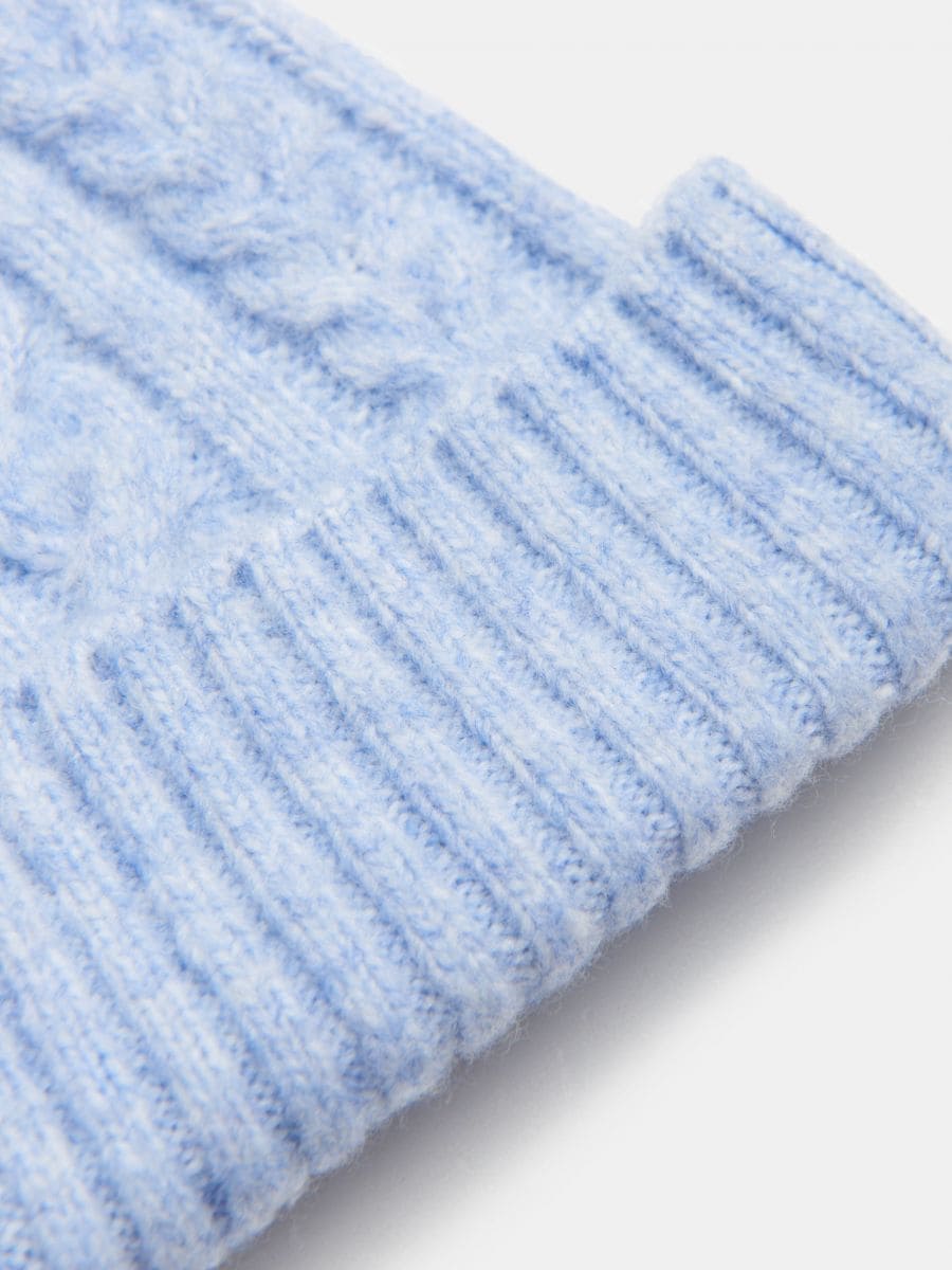 Czapka beanie z dodatkiem wełny Kolor błękitny  1350X-05M