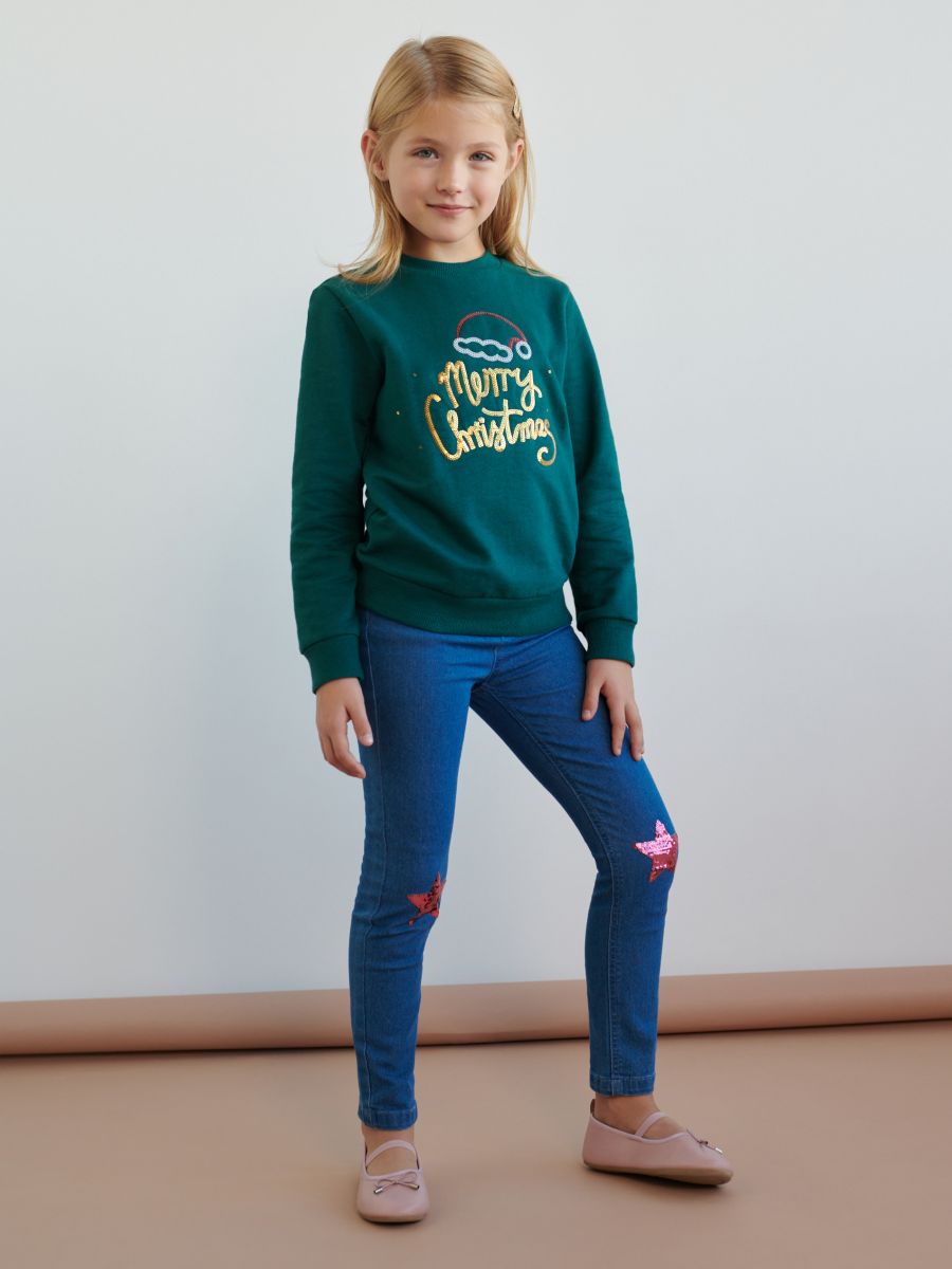 Bluza z cekinami Kolor zielony  7833Q-77X