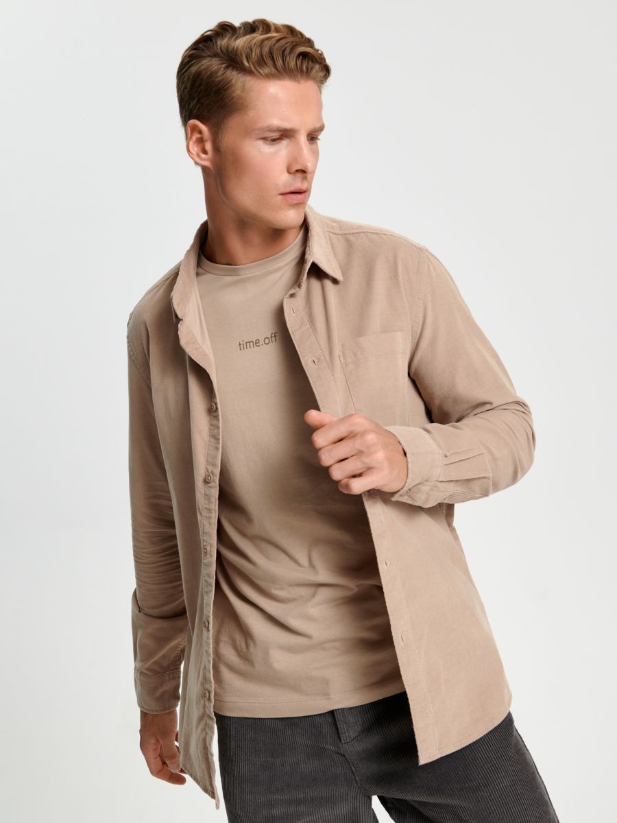 Koszula regular fit Kolor beżowy  1911O-08X