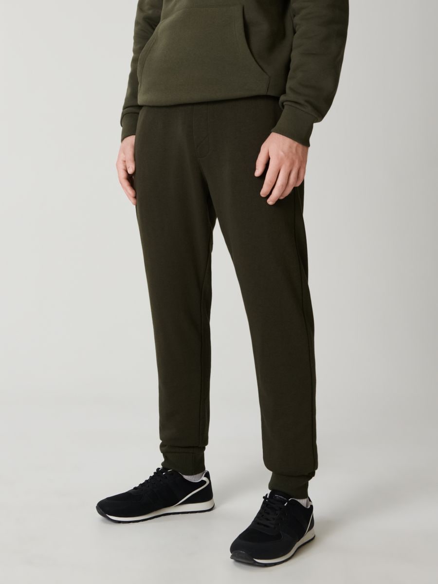 Spodnie dresowe jogger Kolor khaki  1958O-87X