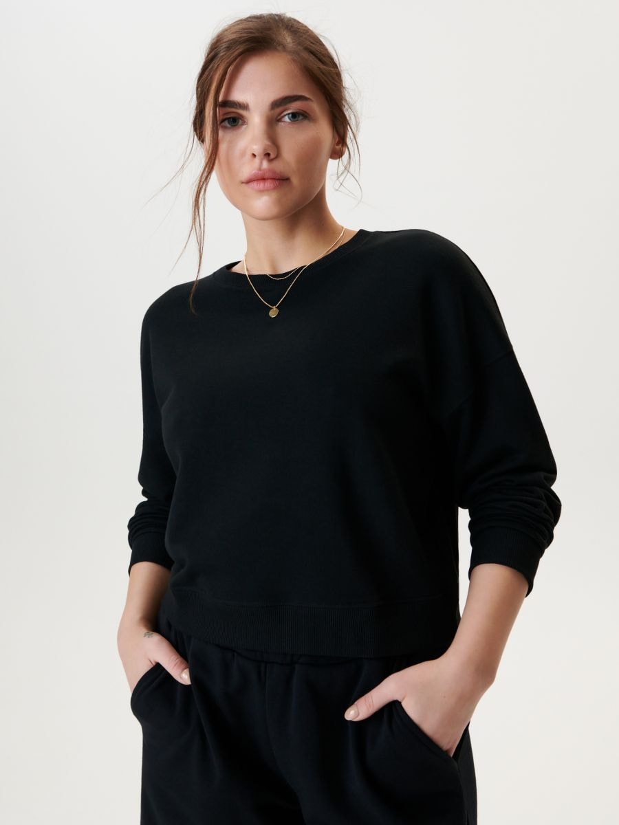Bluza oversize ze ściągaczami Kolor czarny  6244J-99X