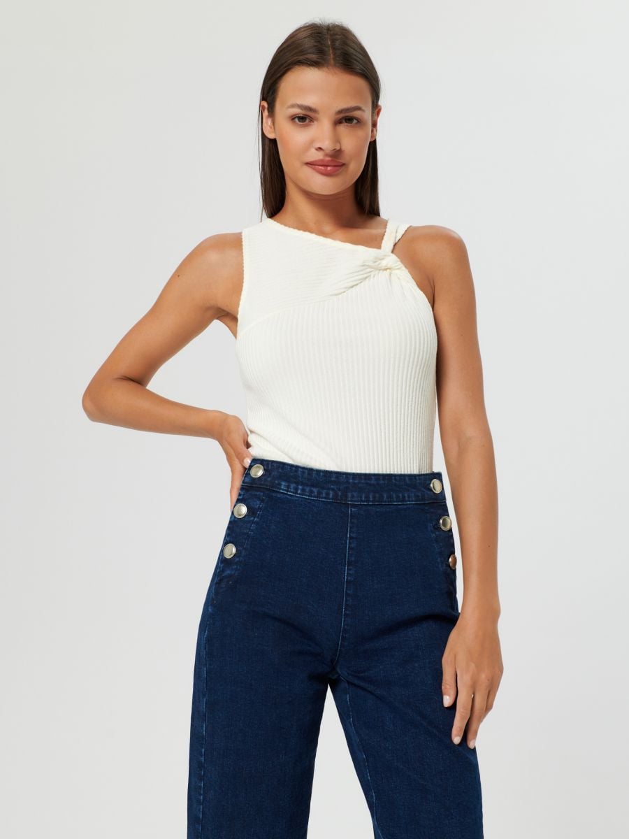 Jeansy high waist Kolor granatowy  WQ595-59J