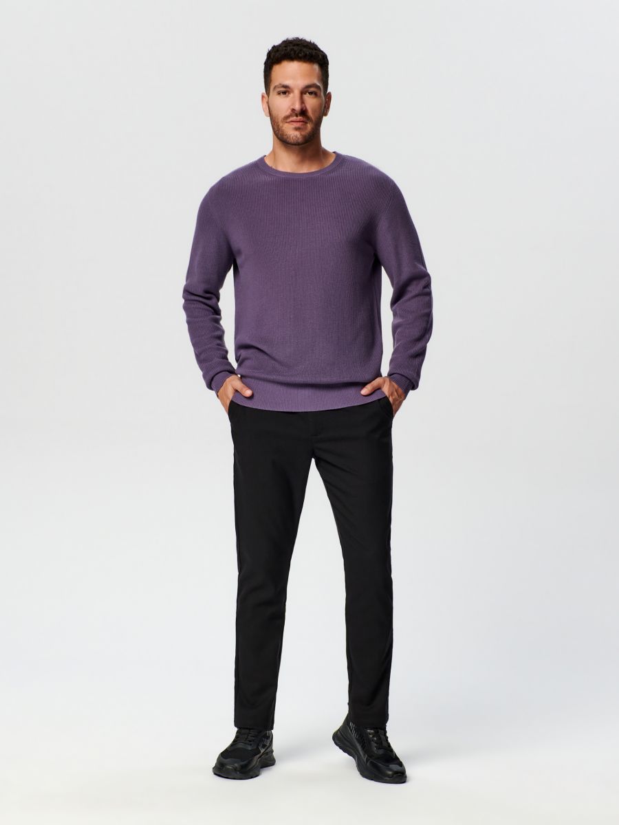 Sweter w prążki Kolor fioletowy  0229D-45X
