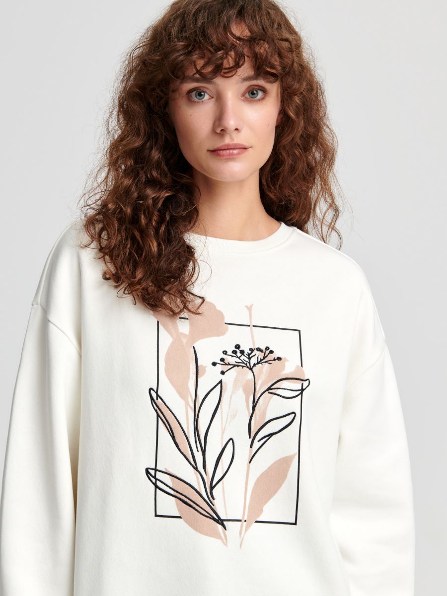 Bluza z nadrukiem Kolor kremowy  6387J-01X