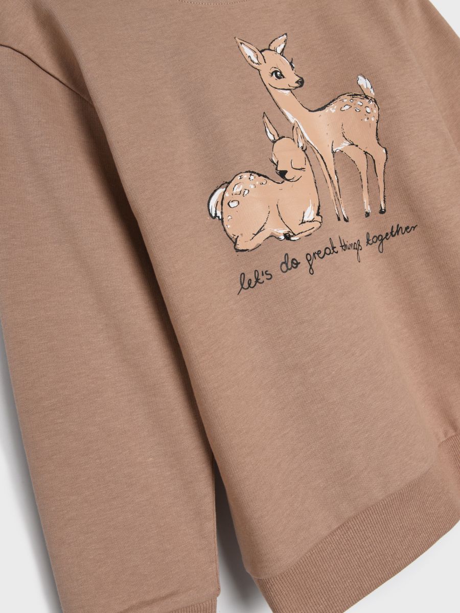 Bluza z nadrukiem Kolor brązowy  XY363-84X