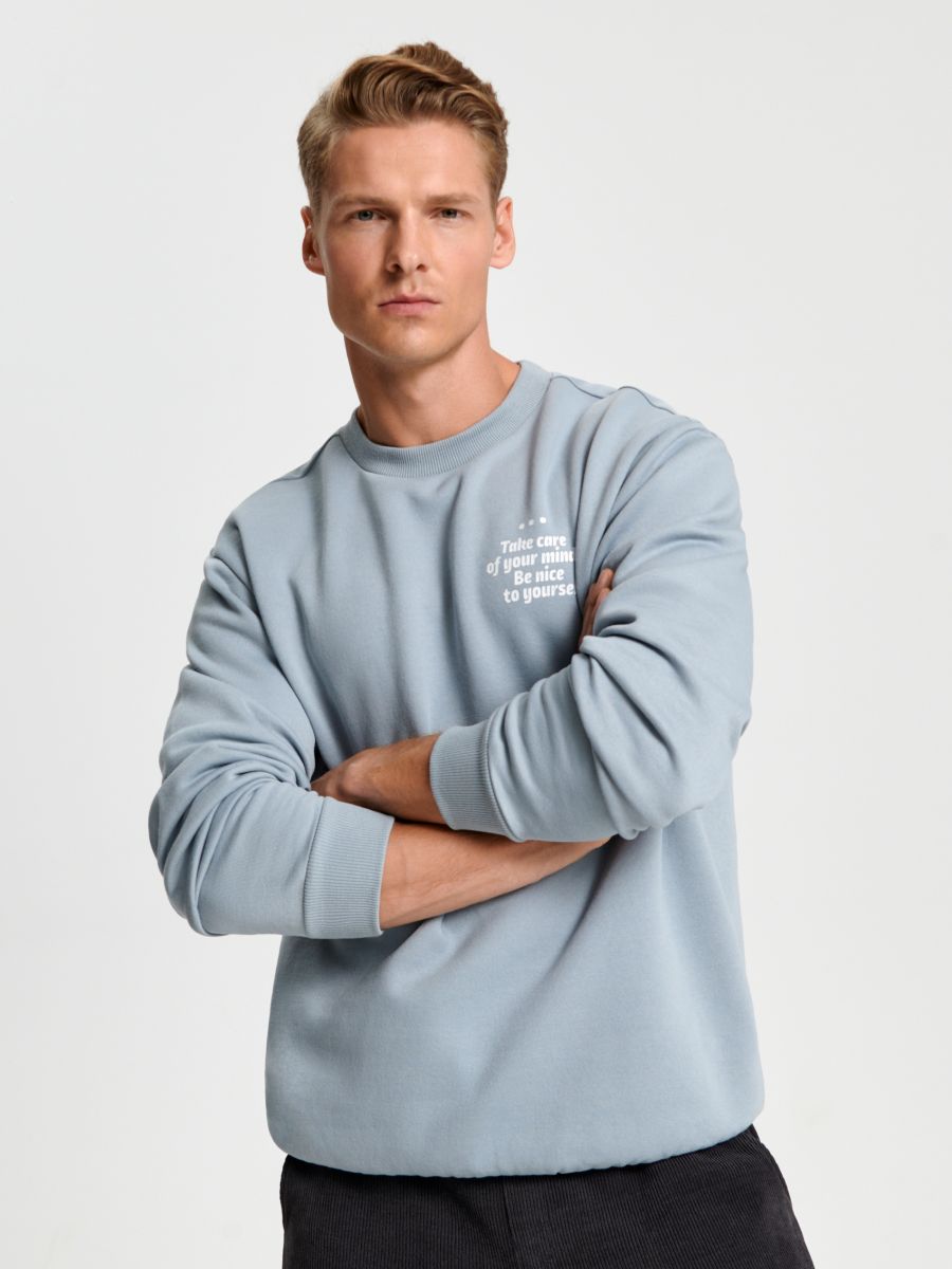 Bluza z nadrukiem Kolor błękitny  1757O-05X