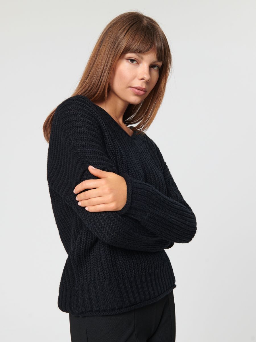 Sweter w prążki Kolor czarny  3359X-99X