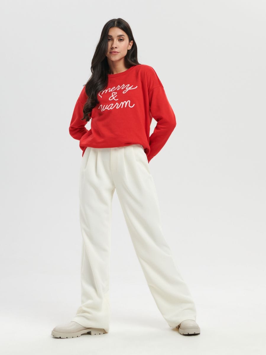 Bluza ze ściągaczami Kolor czerwony  6453F-33X