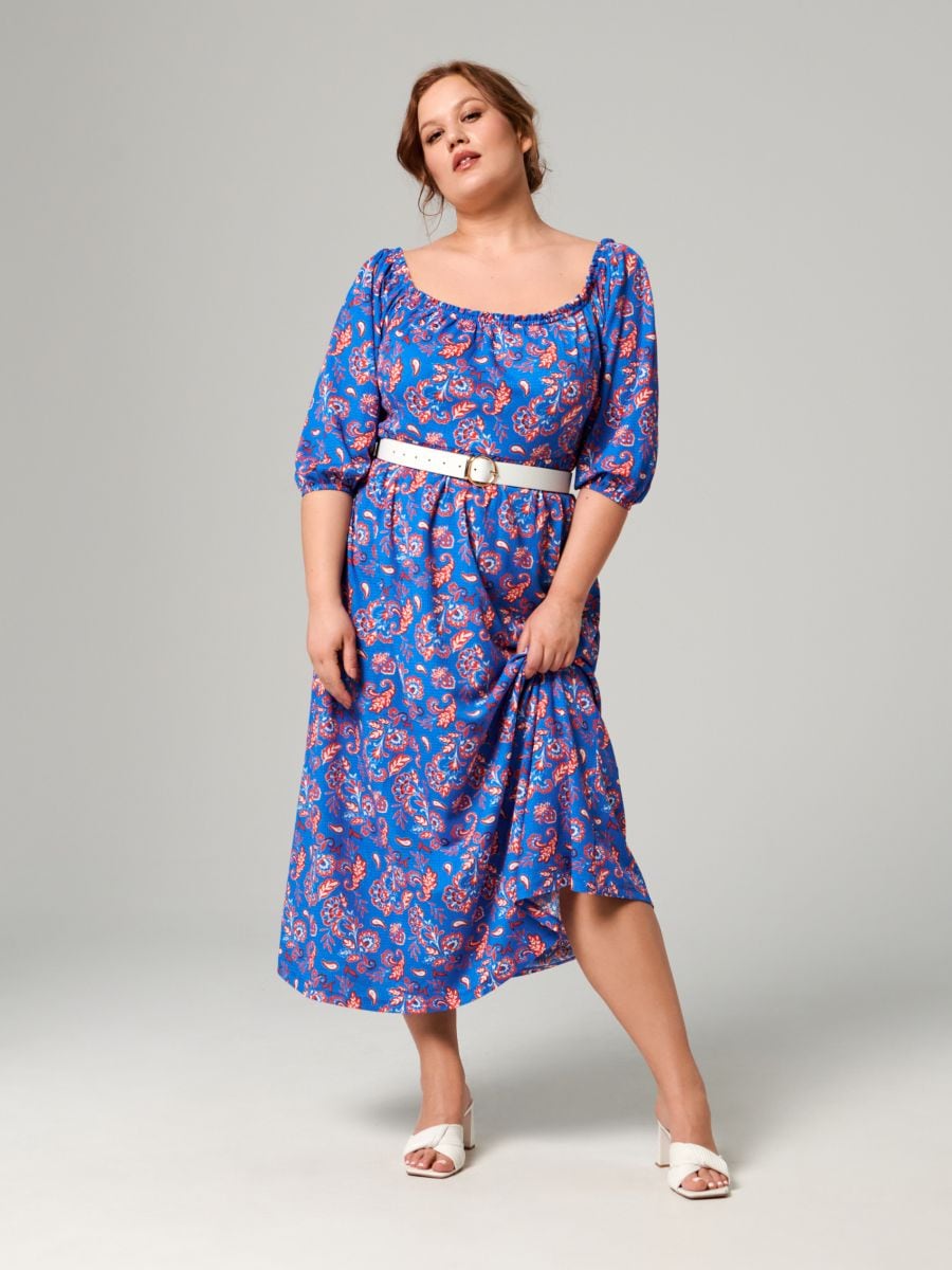 Sukienka maxi w kwiaty Kolor wielobarwny  6138U-MLC