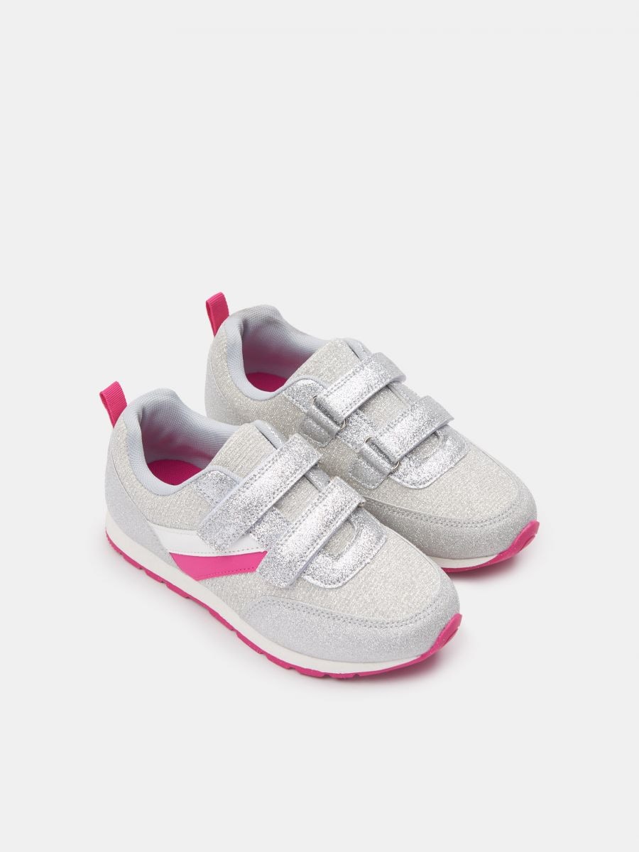 Sneakersy na rzepy Kolor srebrny  1028J-SLV