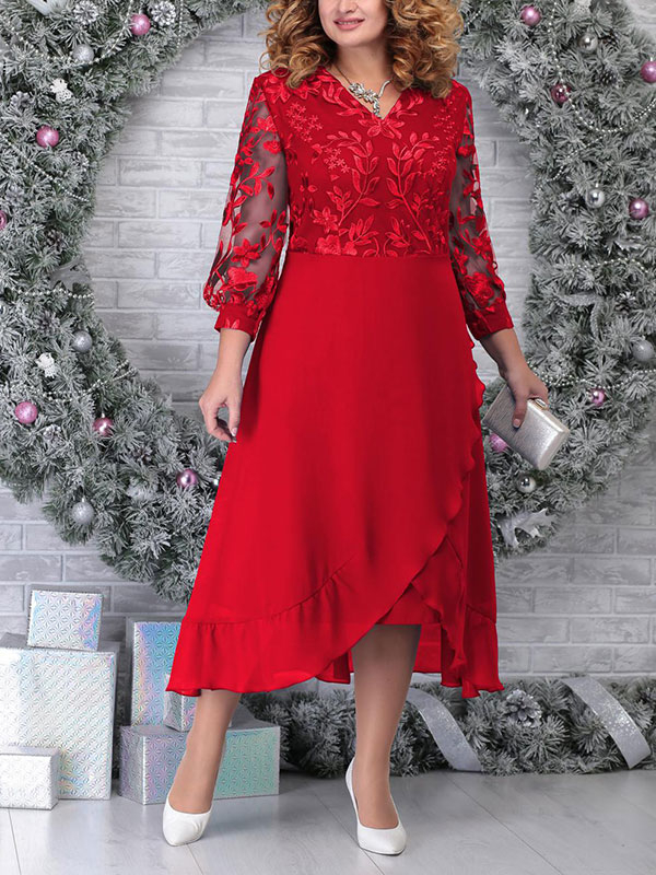 Elegant Long Sleeve Elegant Evening Ladies Dress
