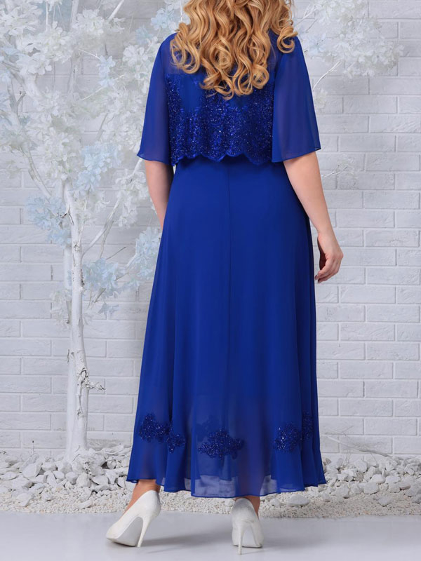 Chiffon Applique Elegant Evening Ladies Dress