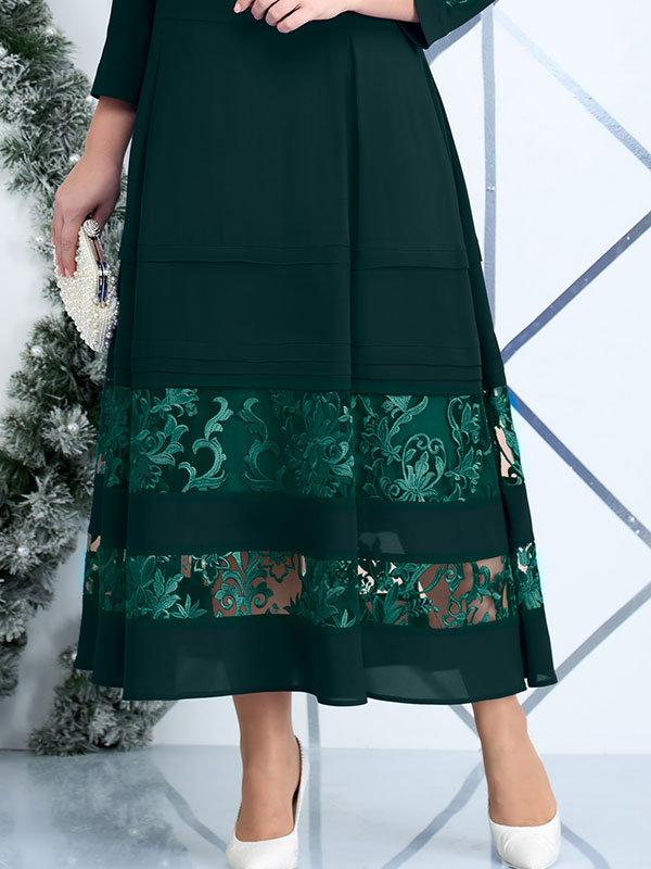 Long Sleeve Lace Elegant Evening Ladies Dress