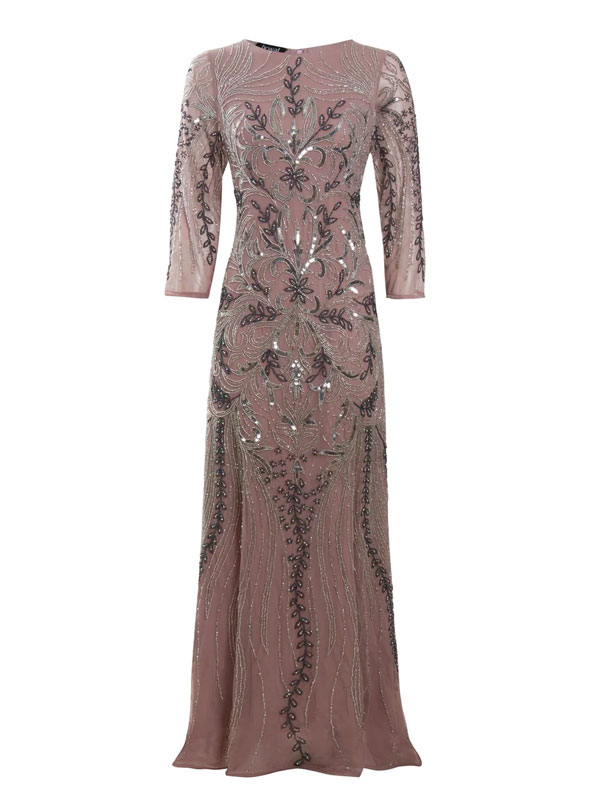 Exquisite and elegant beaded evening dress