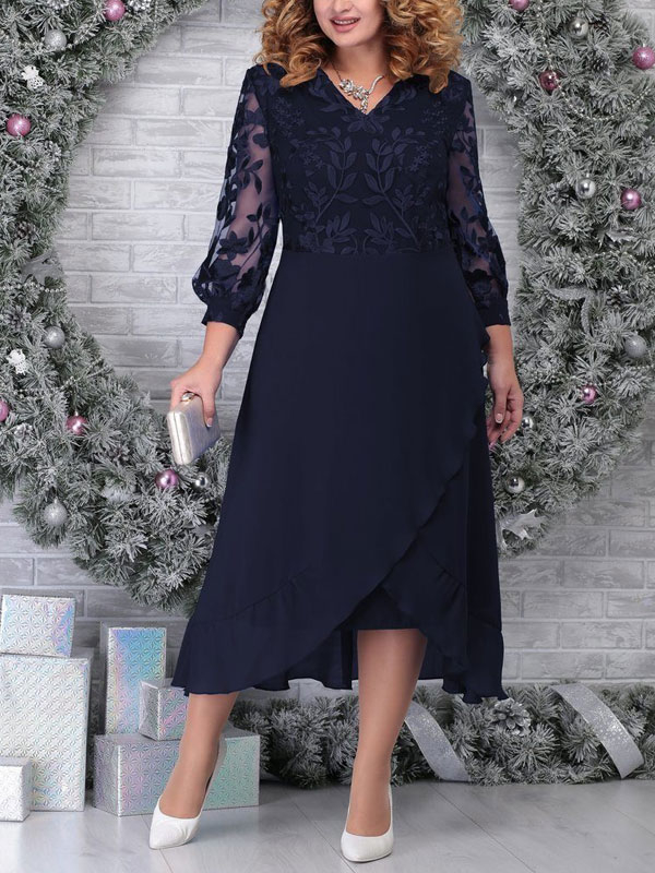 Elegant Long Sleeve Elegant Evening Ladies Dress