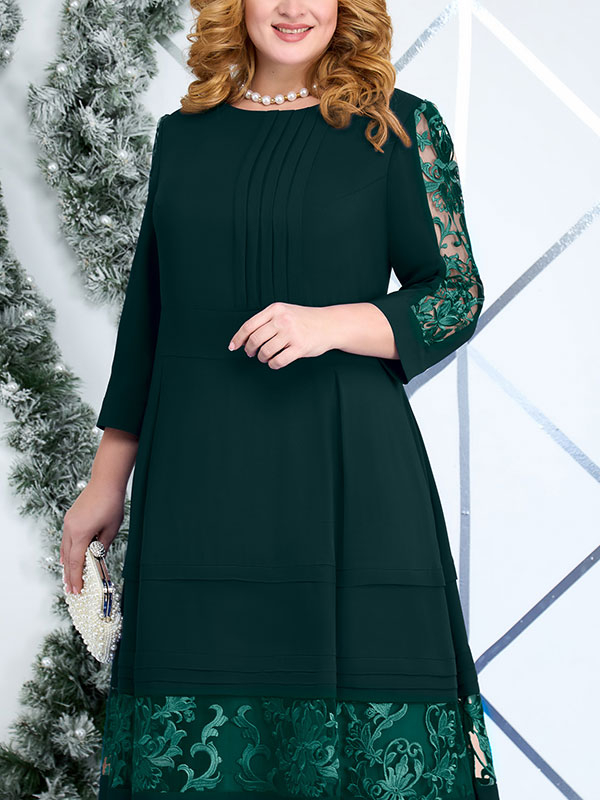 Long Sleeve Lace Elegant Evening Ladies Dress