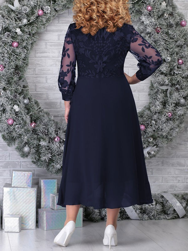 Elegant Long Sleeve Elegant Evening Ladies Dress
