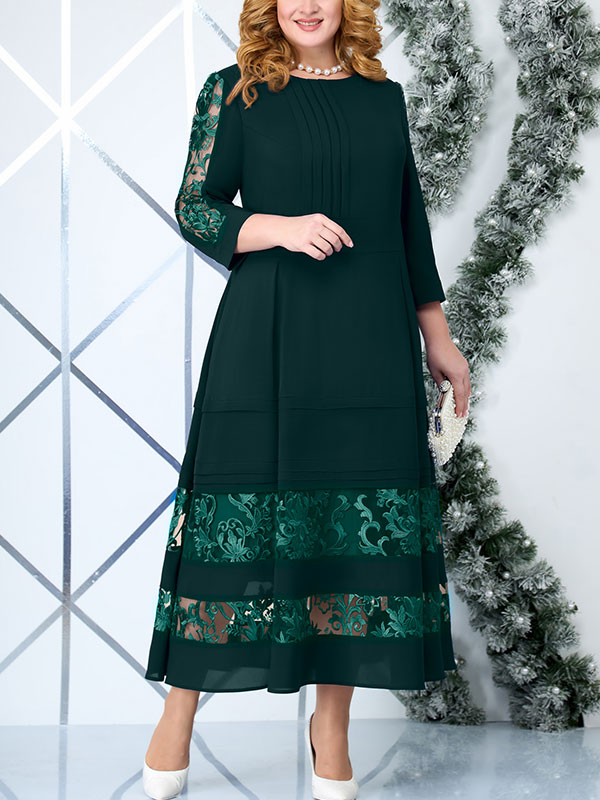 Long Sleeve Lace Elegant Evening Ladies Dress