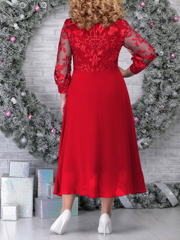 Elegant Long Sleeve Elegant Evening Ladies Dress