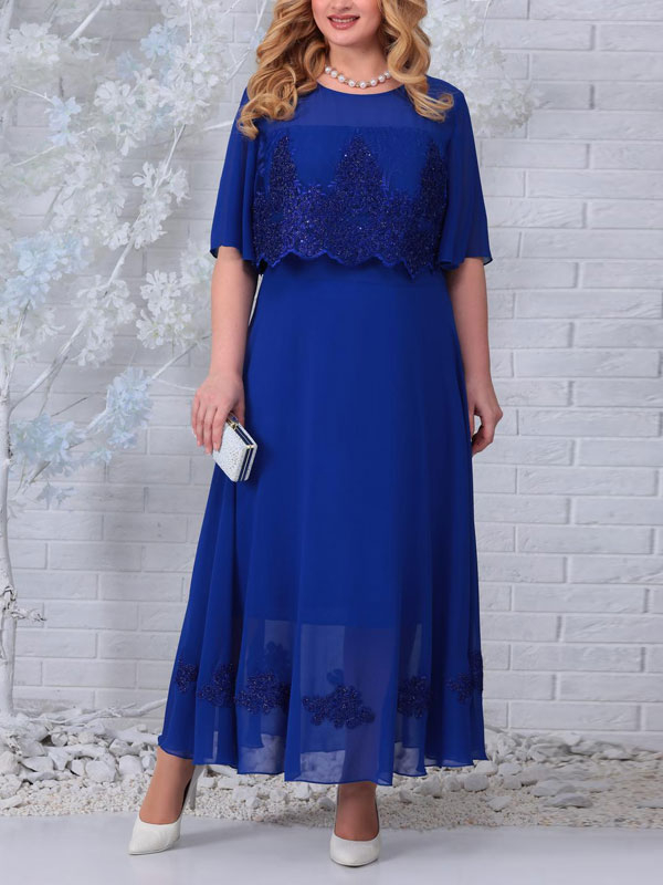 Chiffon Applique Elegant Evening Ladies Dress