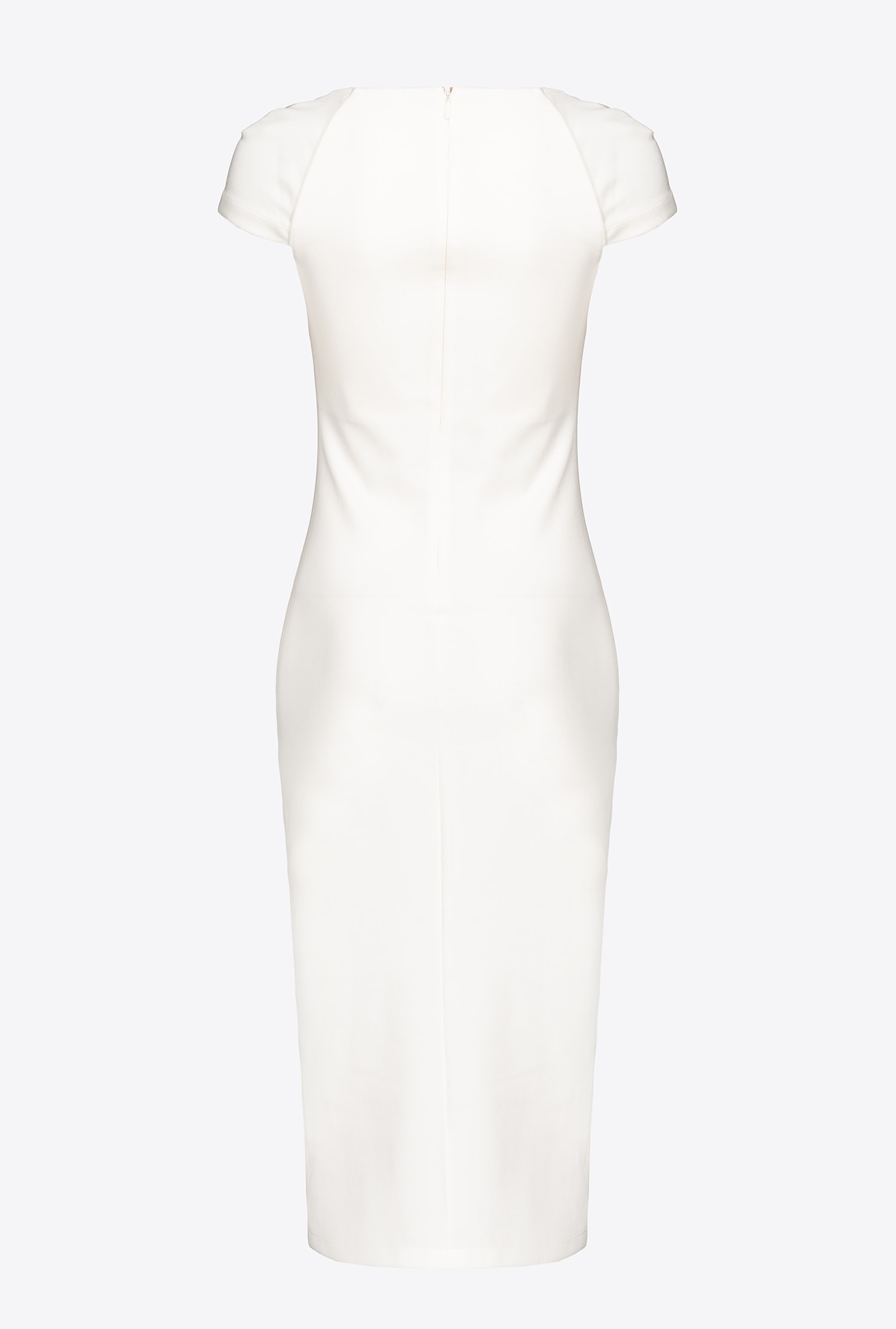 Long, plain, snug-fitting dress