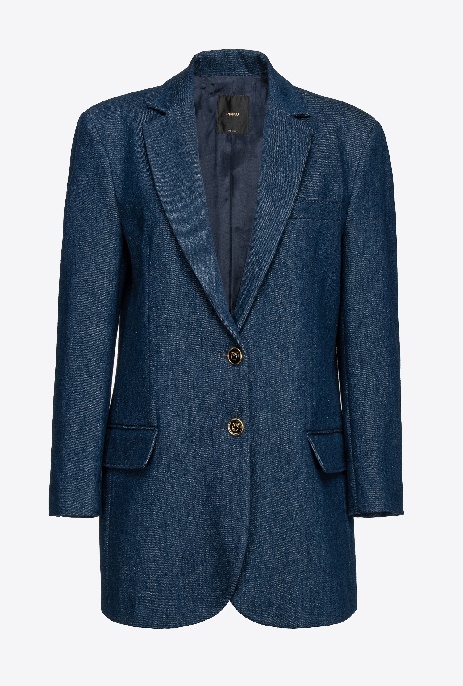 Flat-wash denim blazer