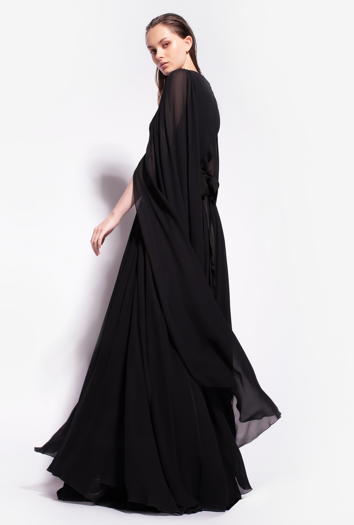 Extra long-sleeved dress