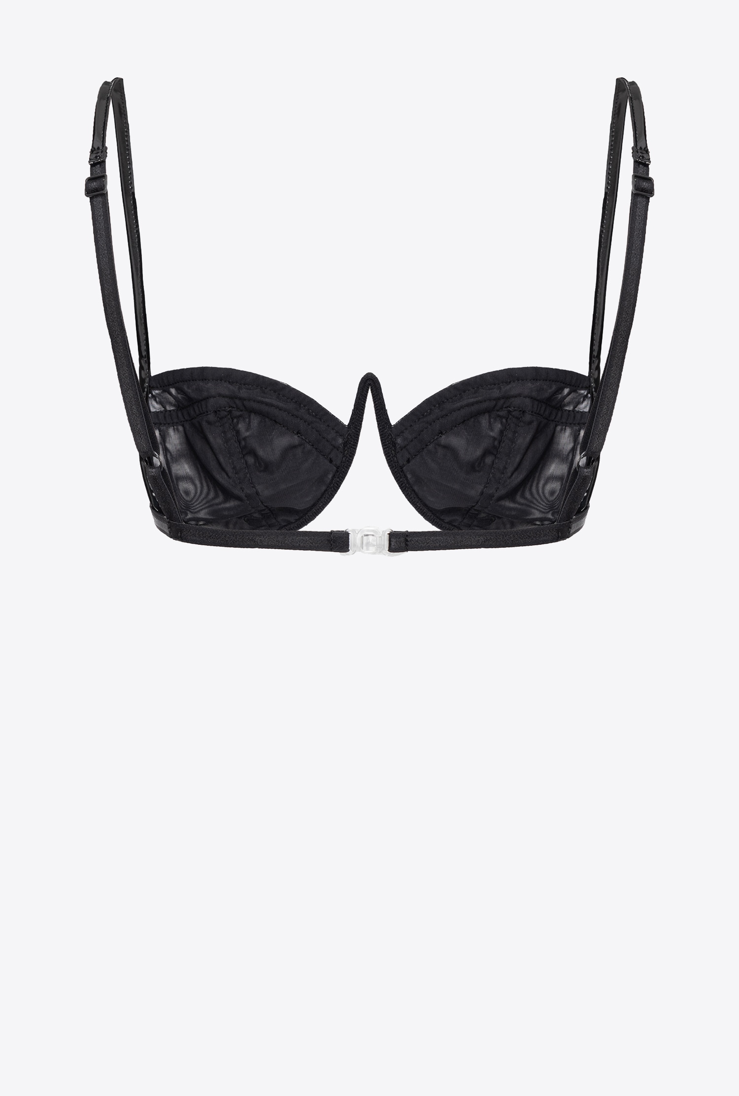 Bra top with vinyl details