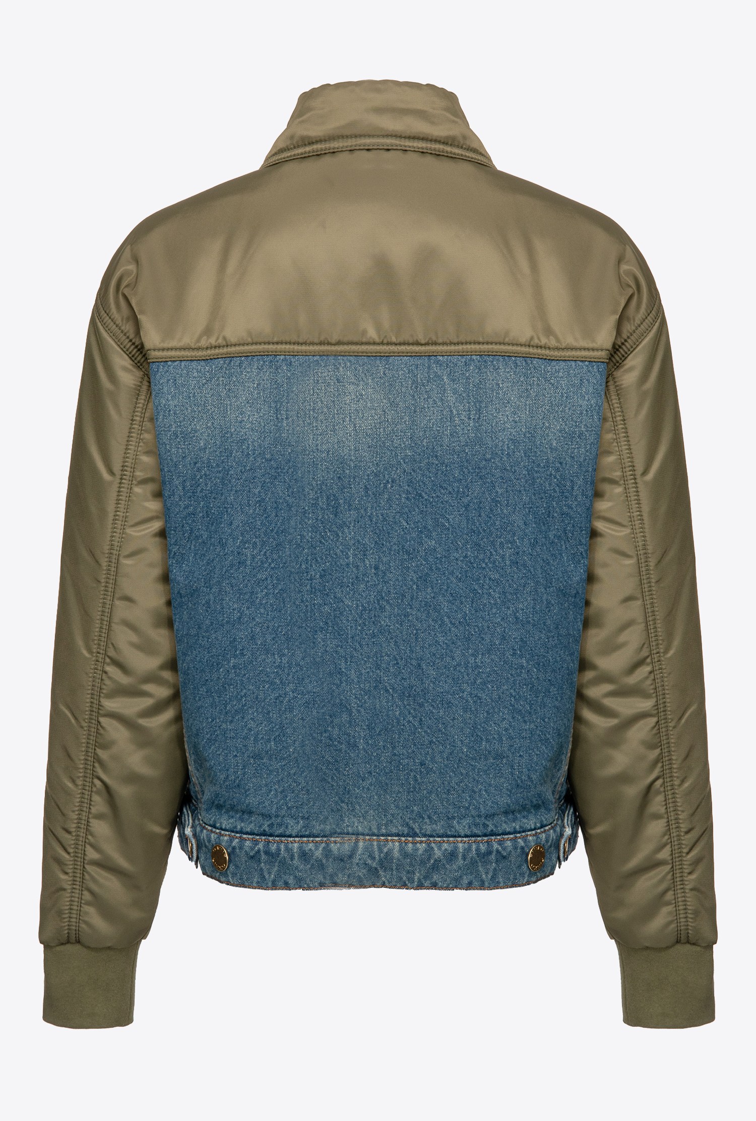 Denim jacket with technical canvas
