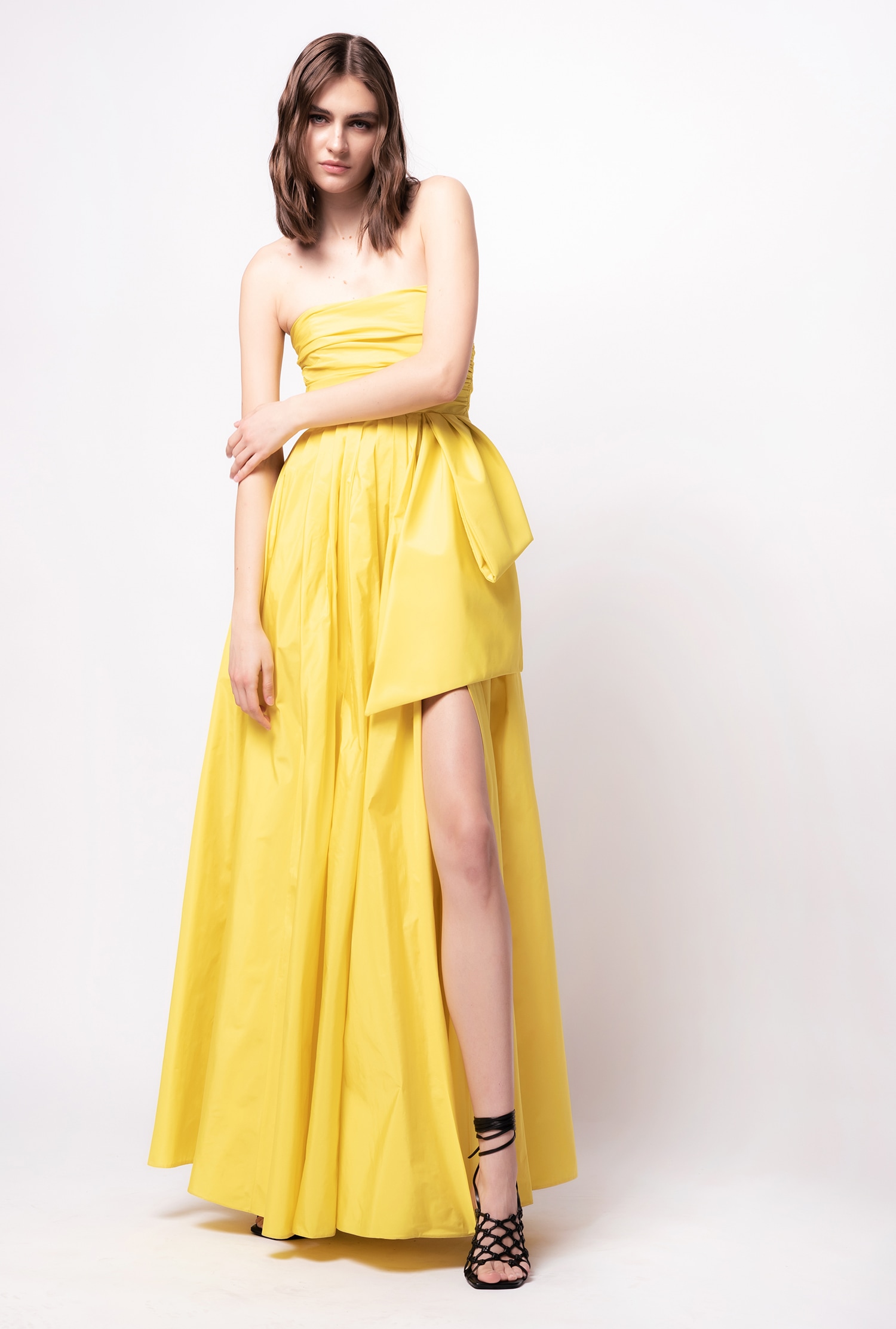 Long taffeta dress