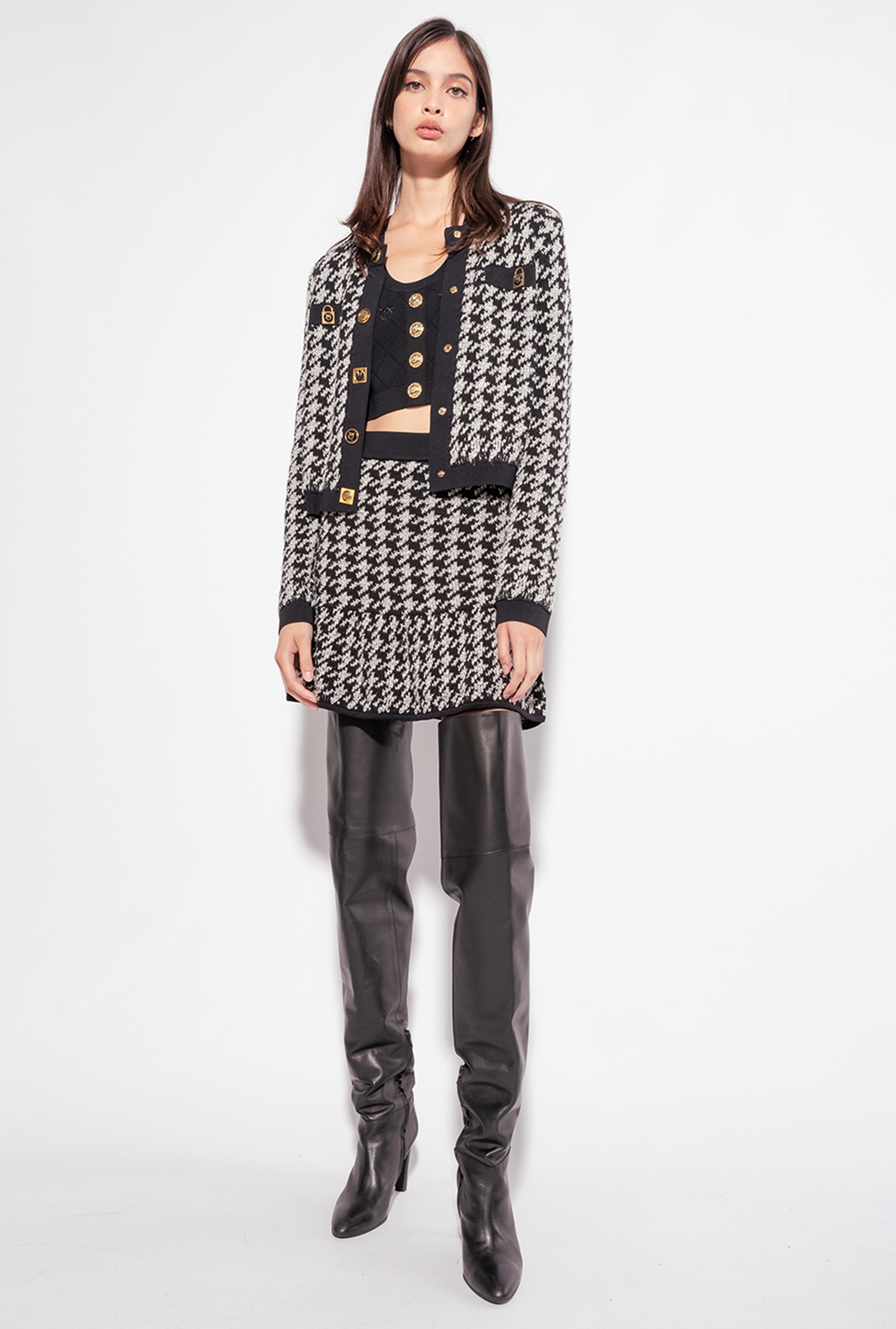 Houndstooth mini skirt