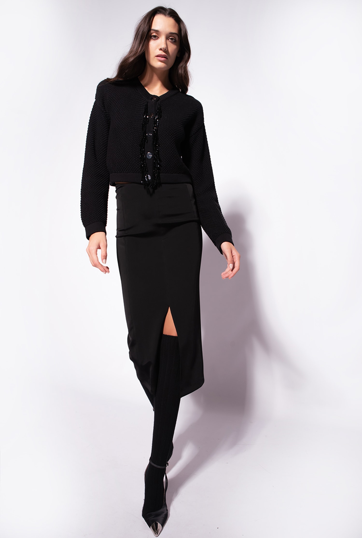 Cardigan with bead detailing