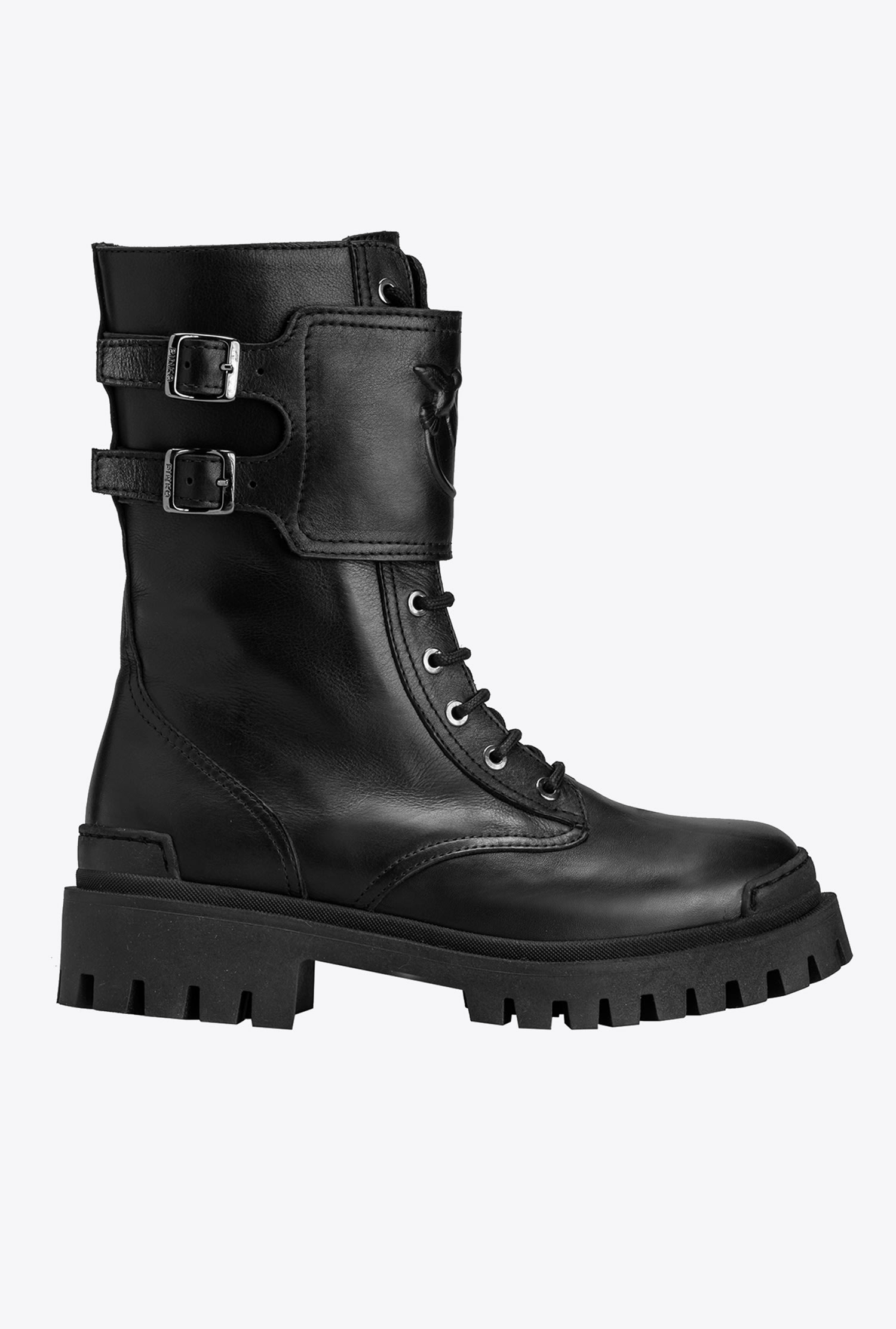 Leather combat boots