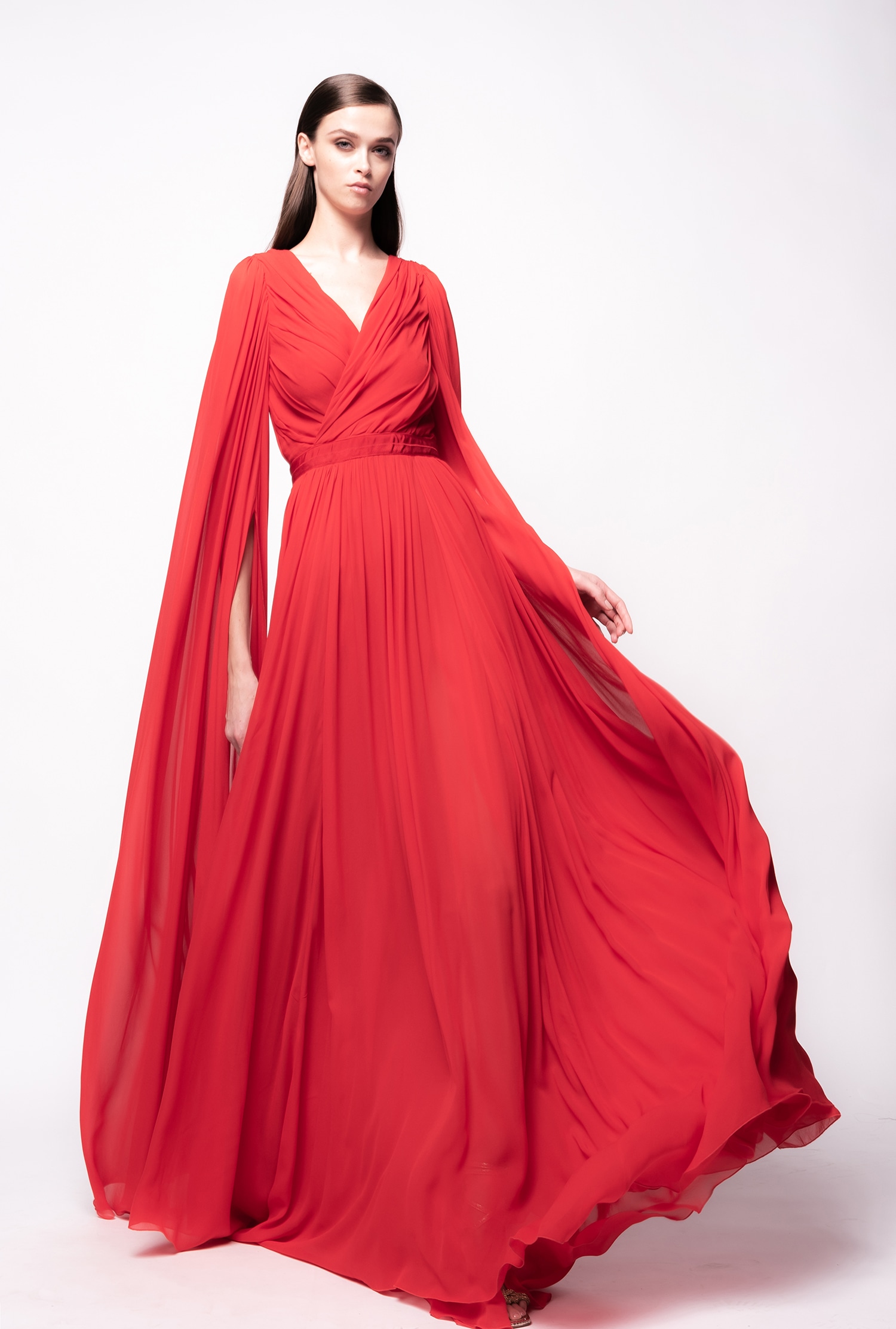 Extra long-sleeved dress