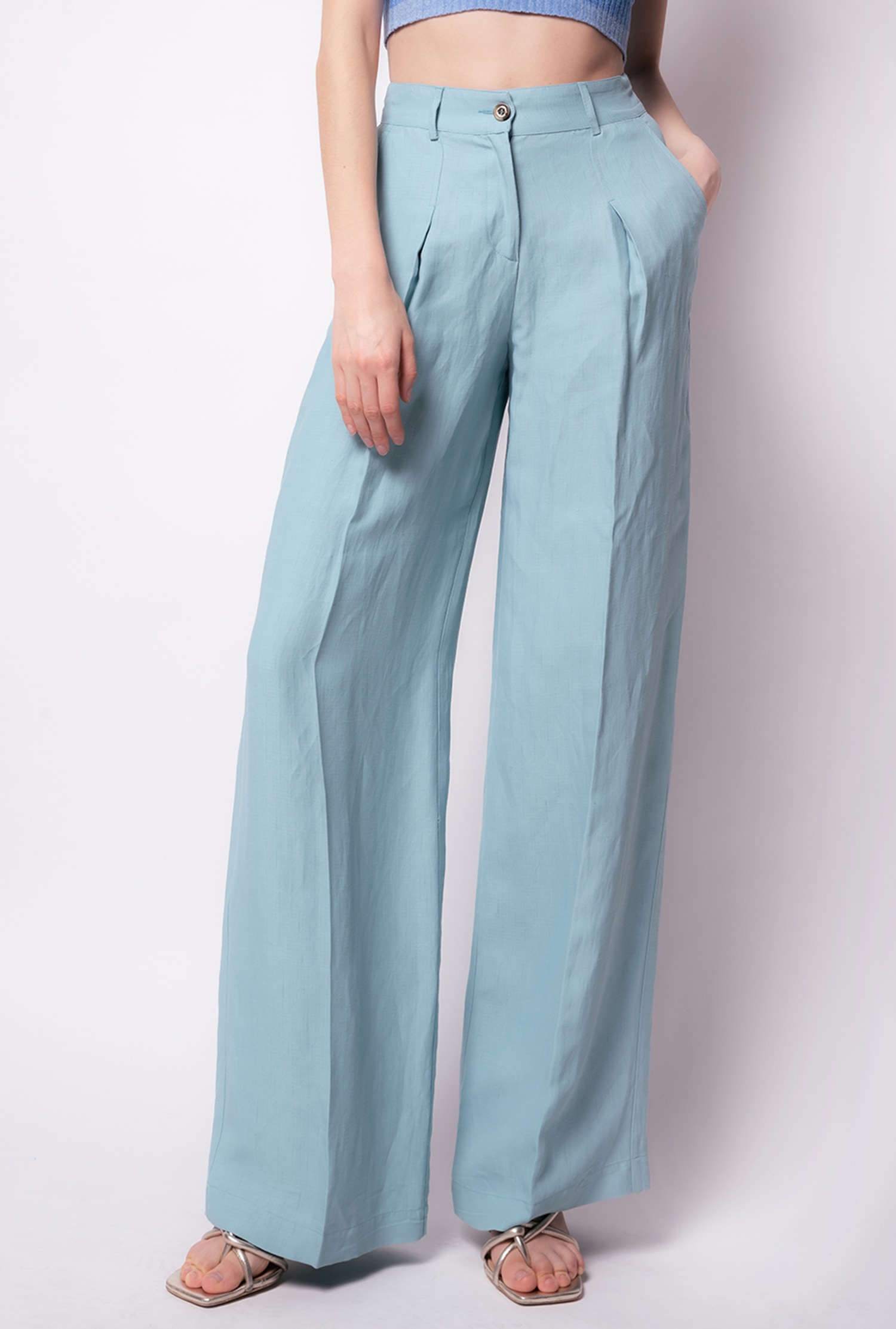 Linen palazzo trousers