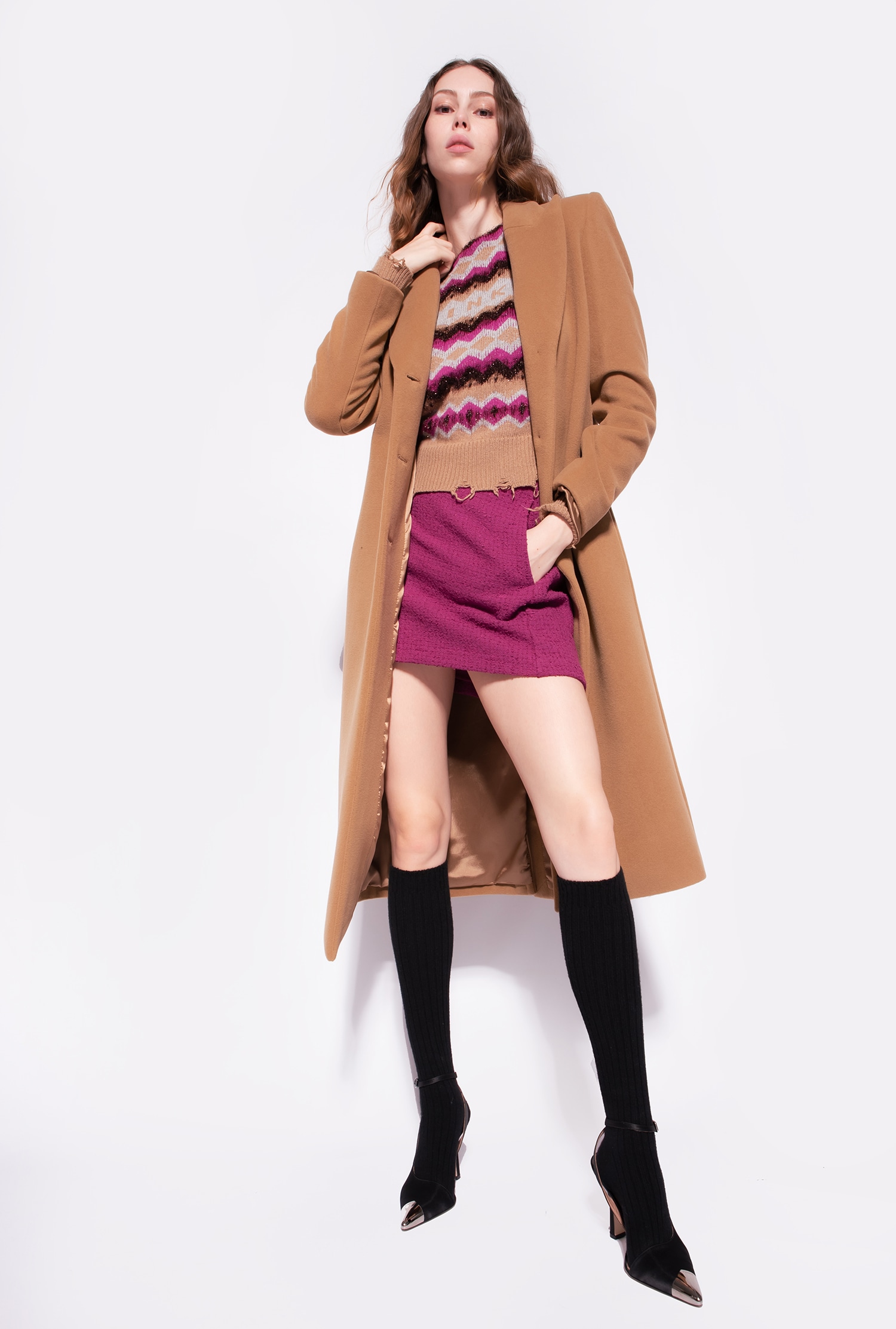 Patterned jacquard pullover