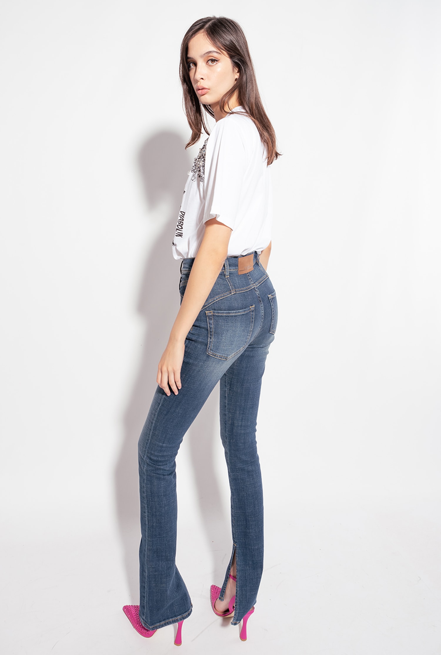 Bejewelled PINKO Diabolik T-shirt