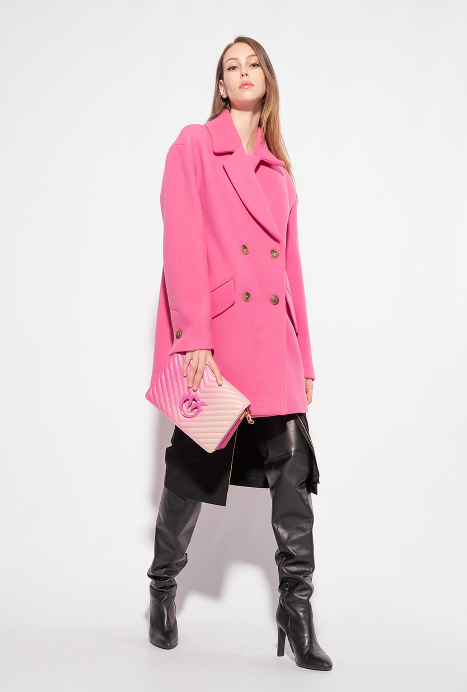 Washed cloth pea coat