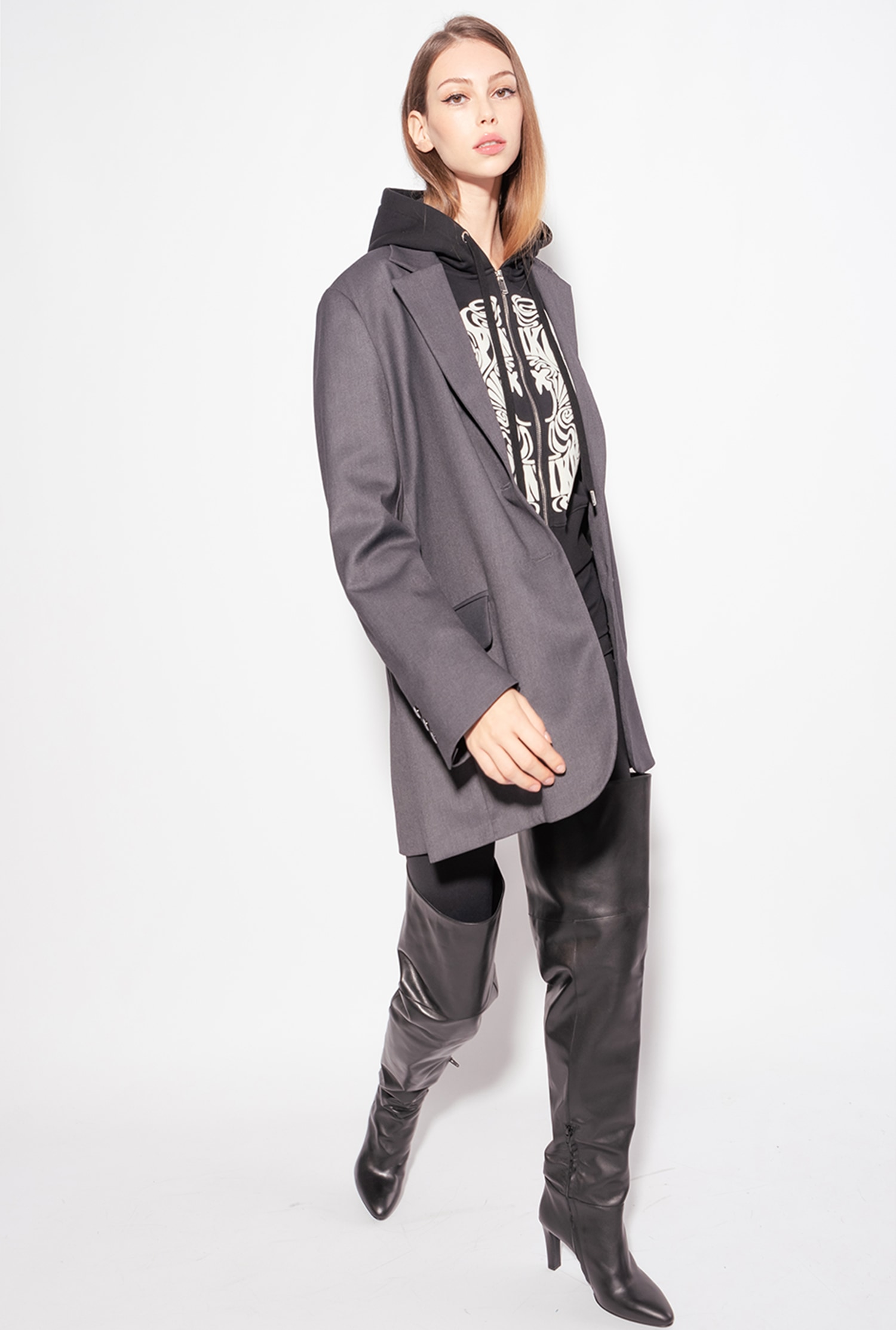 Cropped zipped sweatshirt with Love Birds logo