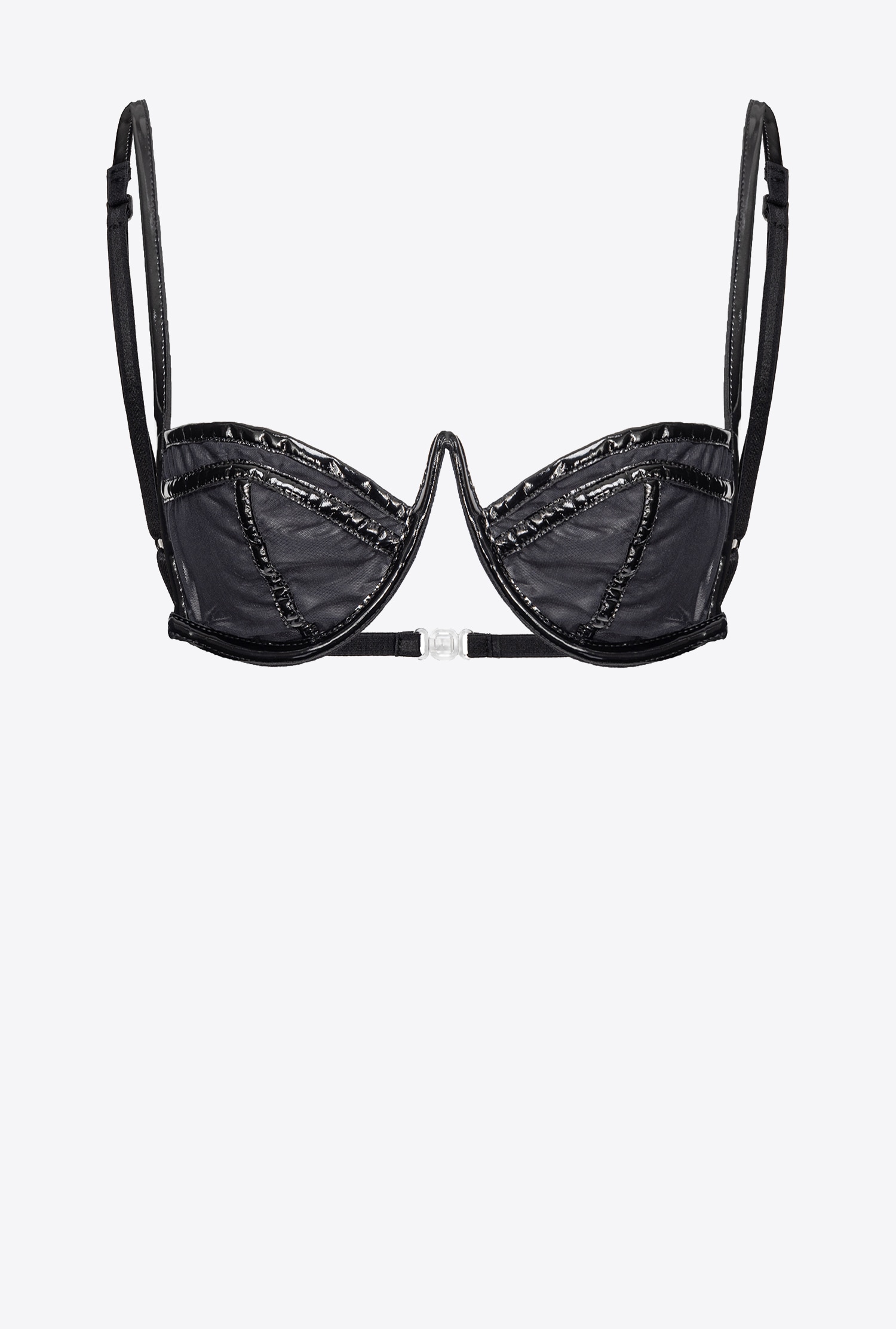 Bra top with vinyl details